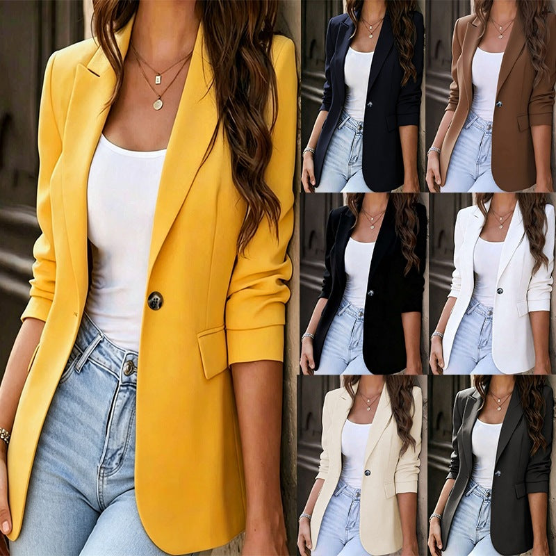 Blazer Femme Cintré à Bouton Unique