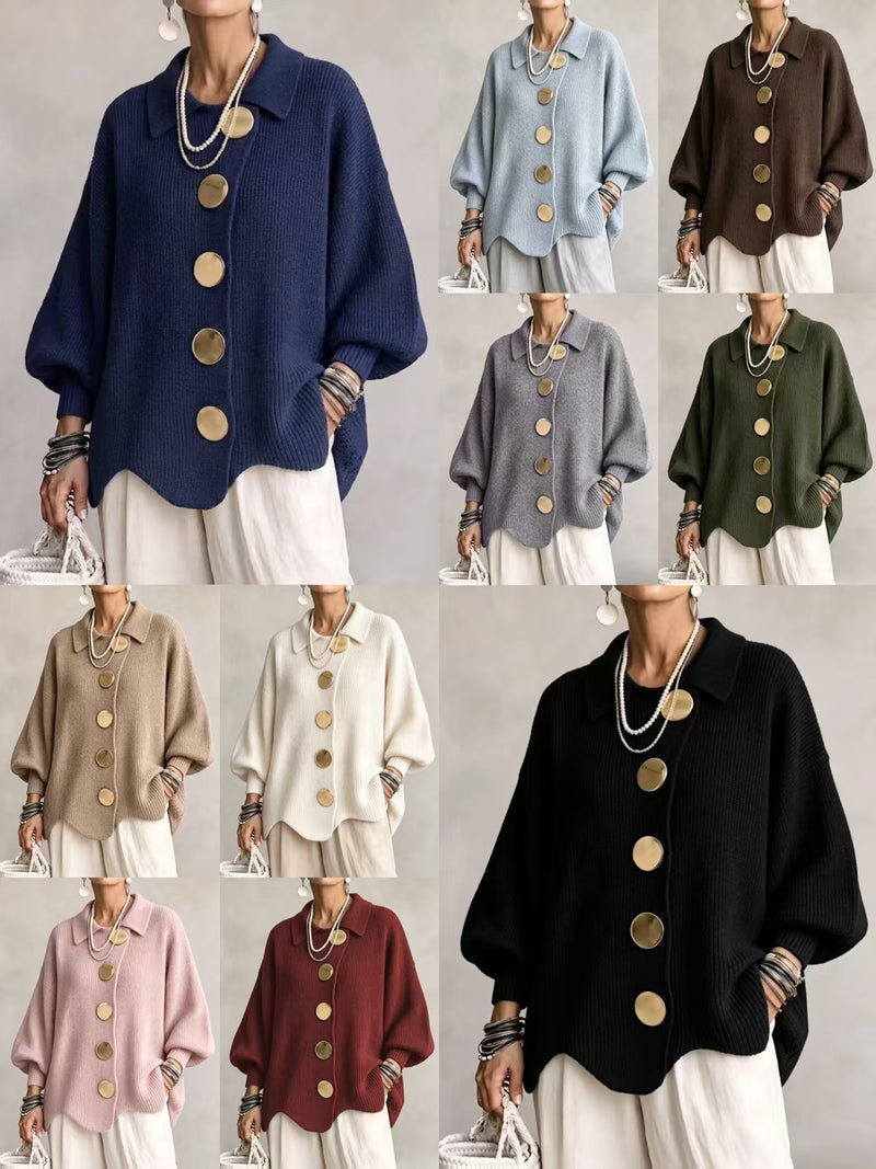 Veste Femme en Maille à Revers et Boutons