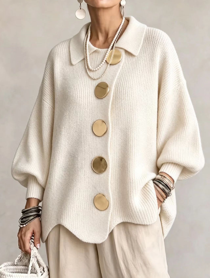Veste Femme en Maille à Revers et Boutons
